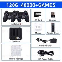 옛날오락기 비디오게임 고전 가정용 게임기 듀얼 시스템 4K 비디오 게임 콘솔 TV 플레이어 무선 패드 4000, 01 EU, 02 128G Without Box