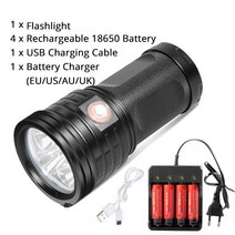 중층써치 밤낚시 랜턴 낚시등 써치라이트10400MAH XHP90 LED 서치 Xlamp 매우 강력한 T6 손전등 토치 Lante, 02 5600MAH Battery_04 18 T6