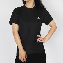 아디다스 우먼스 일상 운동 트레이닝 반팔티 Run it 티 블랙