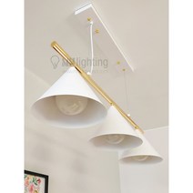 [산본문화조명] 세이렌 3등 일자 펜던트 드라마협찬 식탁등 인테리어조명, 본품 + LED볼구타입 12W 주광색(하얀빛) X3