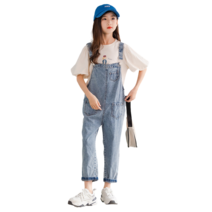 베비포 여아용 퍼프 데님 멜빵 상하복 세트 LQ6