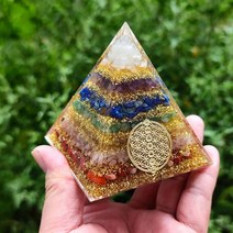 오르고나이트 오르곤 6cm 자연석 orgonite 피라미드 스탈 오르곤 에너지 생 치유, 없음