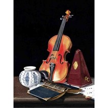 CHENISTORY 숫자로 페인트 캔버스에 그리기 바이올린 Handpainted 선물 DIY 악기 조경 키트 홈 장식, [09] 60x75cm diy frame, [06] 9915973