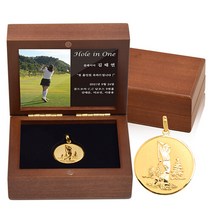 골드모아 순금 골프시상 펜던트 미니우드케이스 7.5g 24K 홀인원 대회 선물