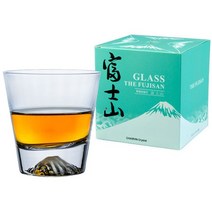 CHAMVIN 핸드메이드/핸드카빙 크리스탈 위스키 글라스 ft 눈덮힌 후지산 300ml / 380ml 3종류, 6개