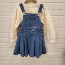 [에스핏]논현점 ***대박세일*** 빠른배송 여아동 귀엽고 예쁘게 입을 수 있는 체리자수 포인트 멜빵청치마 데이지데이지OP(M/BL)SKW509-FJOP01