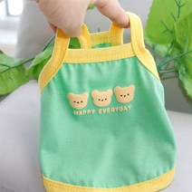 사랑스러운 여름 애완 동물 강아지 옷 3 곰 인쇄 고양이를위한 재미 있는 의류 통기성 민소매 셔츠 럭셔리 디자이너 조끼, XL, green