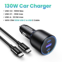 UGREEN 차량용 고속 4.0 3.0 PD 충전 USB C타입 휴대폰 충전기 아이폰 15 14 13 프로 노트북 태블릿용, 02 Add 100W PD Cable