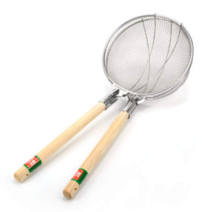 DH 업소용 스텐 건지개 나무손잡이 건지기 건지게 면 국수 튀김 뜰채, 1개, 3호(27.5cm)-B망