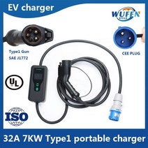 J1772 전기차 충전기 타입 1 110V 240V 휴대용 EV 충전 케이블 모든 EVSE 32A 7KW AC 695175, 32A 7KW 695175 _Type1