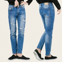 ripped paint washing jeans pants for men man blue faded skinny denim slim fit straight spandex