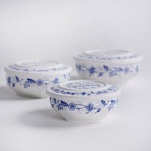 클래식블루 도자기 뚜껑 찬기 3size, 소, 1개