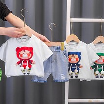 몽실이 후드티타이거 반팔 상하복 여름 외출복 남아 유아