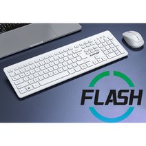 플래시샵 무소음키보드 슬림 무음 키보드 인체공학적 설계 빠른 반응 안정적인 연결 104키 내마모 문자 게임 기능 오피스 기능, 화이트 무선