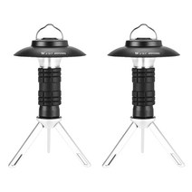 새싹리빙 감성 캠핑 조명 충전식 랜턴 무드등 2개 세트, 블랙 2개