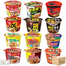 컵라면 12종 세트 진매 + 열 + 참깨 + 김치 + 진짬뽕 + 스낵면 + 유부우동 + 스파게티 + 신라면 + 육개장 + 튀김우동 + 새우탕, 12개입