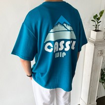 웨일즈 오버핏 마운틴 캐슬 등판 나염 반팔 티셔츠 (3 Colors)