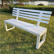 색깔있는 등받이 벤치 원목 흰색 캠핑장 노란색 공원 단철 정원 튼튼한, 08 화이트 220x40x85 등받이