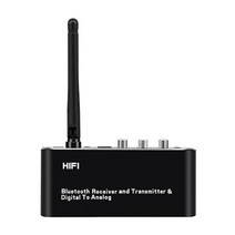 GHSHOP D09 Bluetooth 5.0 송신기 수신기 홈 스테레오용 Bluetooth 오디오 어댑터 TV PC 자동차용 HiFi 사운드가 있는 무선, 130X50X20mm, 블랙, PE