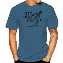 스케이트보드 Skate Or Die 티셔츠 스케이터 보드 Emo 탑 인디 208 커스텀 그래픽, 01 Men Azure blue_03 S