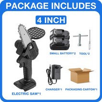 농업용운반차 손수레 구루마 카트 6/4 인치 미니 전기 코드가없는 휴대용 가지 치기 홈 우드 톱 가든 전동, 한개옵션1, 08 2small Battery 4inch