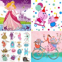 공예냅킨(Napkin) 캐릭터 디자인 냅킨 25종 모음, 냅킨 237 (2장)