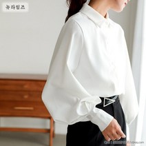 여성 빅사이즈 퍼프소매 모던 블라우스