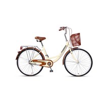 바구니자전거 여성용자전거 클래식 사이클 감성적인 바스켓, 01. 단속, 38. 업그레이드 발레미 노랑 뒤 아기 의자, 03. 22인치