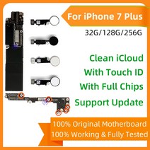 100% 원래 아이폰 7 플러스 마더 보드/아니 터치 id에 대 한 잠금 해제 Iphone7 플러스 메인 보드 플레이트, 09 128G Black Touch ID
