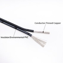 휴대용조명 주석 도금 구리 절연 PVC 연장 LED 스트립 케이블 5 m/10 m/20 m UL2468 2 핀 전기 와이어 16/18/20/22/24/26/28/30 게이지 AWG, [01] Black-White, [03] 20 Meters, [03] 26AWG