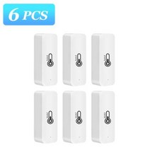 온도센서 Tuya-ZigBee 스마트 온도 및 습도 센서 배터리 구동 ZigBee 홈 보안 알렉사 구글 홈으로 작동, 6PCS