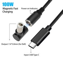 급속충전기 100W C B PD Dc 범용 노트북 전원 어댑터 변환기 자기 충전 커넥터 케이블 와이어 As Hp Lenovo, 08 7.4-5.0mm for Dell, [08] 7.45.0mm for Dell