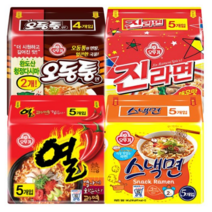 오뚜기 라면 실쏙팩 오진열스 1박스(오동통4+진매5+열라면5+스낵면5), 24세트