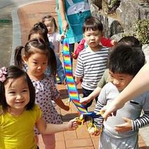 인솔띠 두줄기차 인솔손잡이띠 어린이집 인솔띠, 무지개띠No.297, 무지개띠No.297