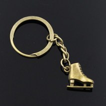 스케이트 보드 인라인 새로운 패션 남자 30mm 키 체인 DIY 금속 홀더 빈티지 롤러 21x18x6mm 청동 펜던트 선물, Bronze Color