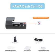 레이어라운드뷰 후방카메라 사이드 뷰 KAWA-2K 1440P HD 와이파이 대시 캠 자동차 DVR 카메라 비디오 레코, 02 D6 no Vocie Control_01 64G