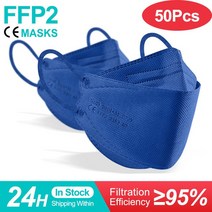 귀편한 새부리형마스크 귀안아픈 마스크 대형 Ffp2mask 재사용 가능한 kn95 마스크 ce 인증 성인 ffp2reuti, 11 50pcs dark blue, 한개옵션1