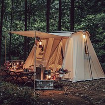 마운틴하이커 감성캠핑 면 커크햄 그늘막 케빈 텐트 스프링바 스타일 쉘터 박은석텐트, 베이지