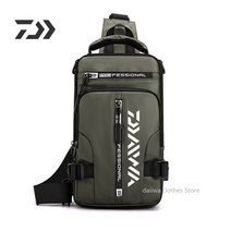 daiwa 다이와 낚시가방 가슴 남성 야외 스포츠 여행 다기능 위장 어깨 크로스 241, 초록