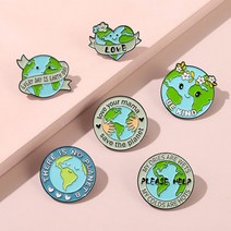 지구 뱃지 환경 보호 벳지 지킴이 고양이 여우 브로치