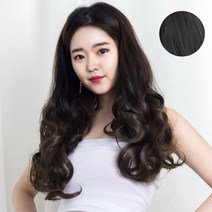 가발위드 투컬러 웨이브 붙임머리 헤어피스 가발 10cm, 블랙애쉬브라운50cm, 1개