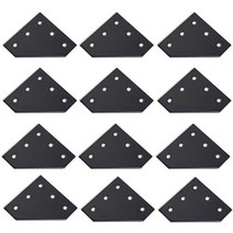 알루미늄프로파일 샌드위치판넬 12pcs 5 구멍 90도 조인트 보드 플레이트 코너 앵글 브라켓 연결 조인트 스트립 알루미늄 프로파일 3d 프린터 프레임, 블랙 x 12pcs