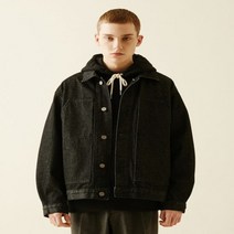 헤지스 블랙 바이커데님 트러커자켓 SPJU1F201BK