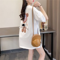 나루니 W04957 곰돌이 캐릭터 티셔츠 캐릭터자수 여름반팔티 여성반팔티 사은품증정