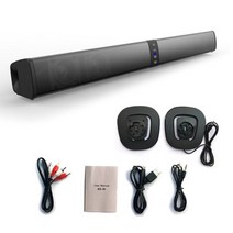 사운드바벽걸이 크리에이티브스피커 5.1채널 휴대용 무선 열 tv soundbar caixa de som 블루투스 스피커 음악 플레이어 저음 홈 시어터 시스템 aux rca tf, 검은색, 스피커
