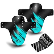 NICEDACK 바이크 펜더 MTB 머드 가드 전면 및 후면 자전거 머드가드 세트 다운힐 마운틴 50.8 cm 66 69.8 73.6 팻 (레드), black+cyan