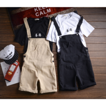 2022신상 5부 멜빵바지 캐주얼 힙합복 커플룩