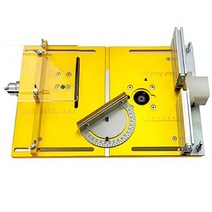 라우터 테이블 인서트 플레이트 워크 벤치 원형 톱 플립 커버 (마이 터 게이지 가이드 포함) 알루미늄 프로파일 울타리 슬라이딩 브래킷, Set of Gold Plate