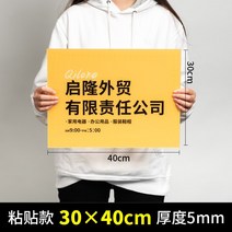 회사 간판 아크릴 광고판 전시 현관 작업실 로고 법인명판, T06-추천-부착형 양면테이프 30x40cm