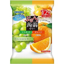 일본 간식 젤리 오리히로 곤약 파우치 머스캣과 오렌지 맛 0.7 oz